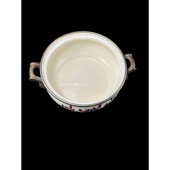 VTG GERMAN ENAMEL COOKWARE CASSEROLE ASTA HERVORRAGENDE KOCHEIGENSCHAFTEN & LID - Picture 2 of 10